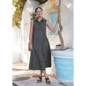 NWT Maye Corinne Shirtdress -Olive -Small